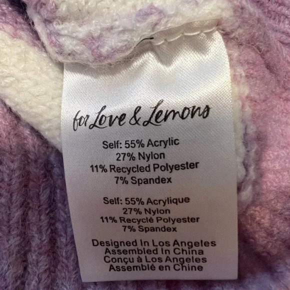 NWT FOR LOVE & LEMONS MAUD CROP SWEATER VEST M - Picture 5 of 6